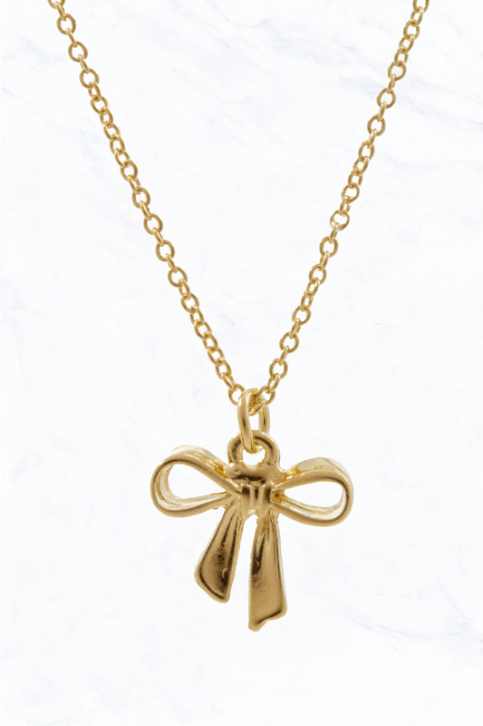 18346-G Petite Bow Pendant Necklace