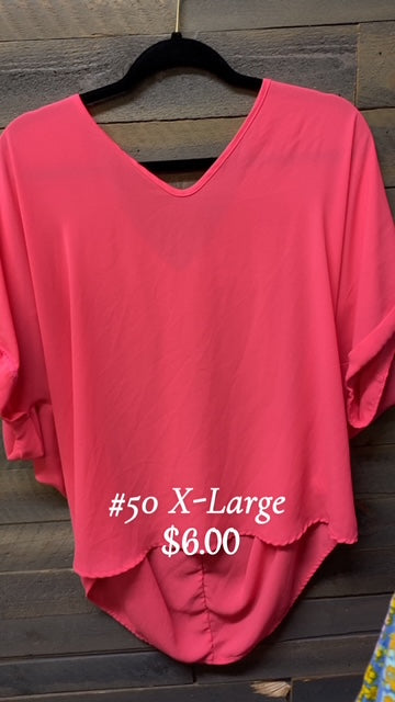 #50 Xlarge Pink Top