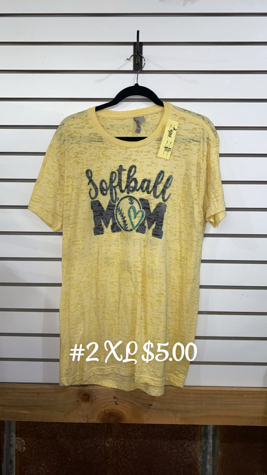 #2 Xlarge Softball Mom Shirt