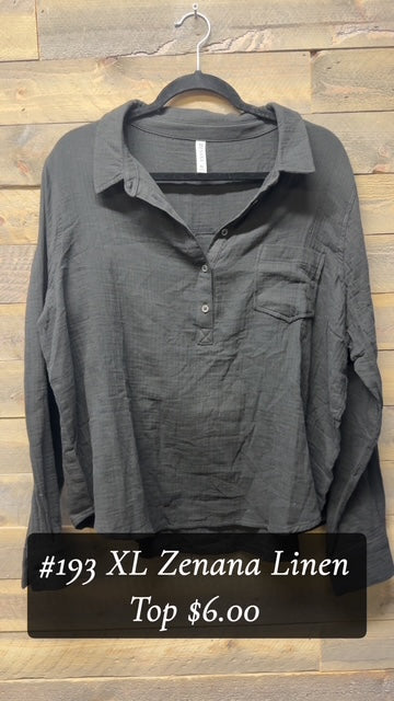 #193 XL Zenana Linen Top