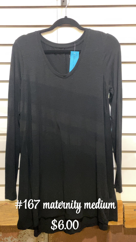 #167 MEDIUM MATERNITY BLACK LONG SLEEVE