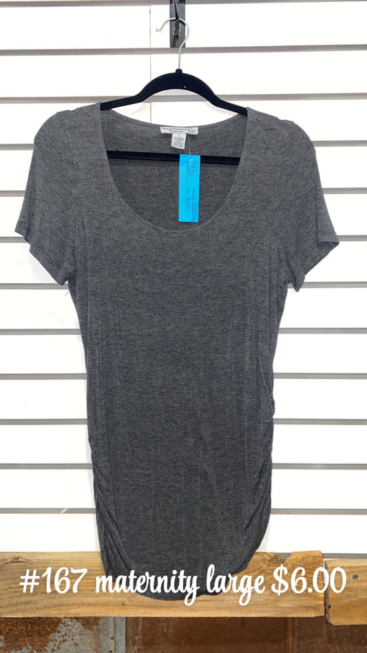 #167 LARGE MATERNITY GREY TOP